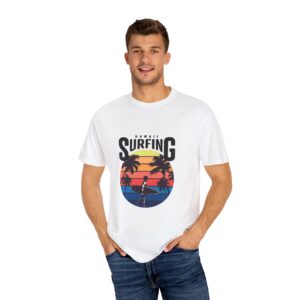 “SURFING Beach” - Round Neck Unisex T-Shirt - 001 - White